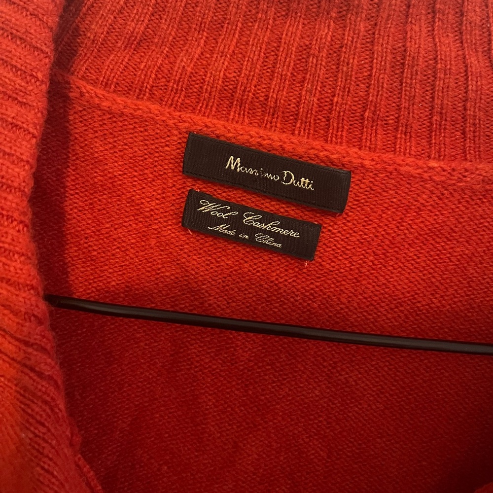 Massimo Dutti Red Zip Up Sweater - Picture 2 of 3